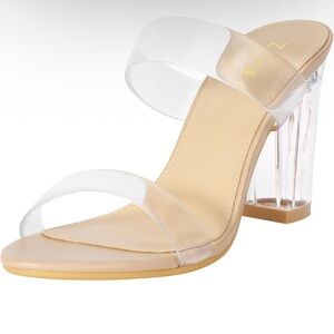 Elegant Clear Strap Heels